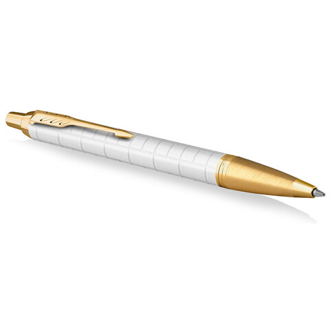 Ручка шариковая PARKER "IM Premium Pearl GT", жемчужный лак, позолота, синяя, 2143643 - фото 4