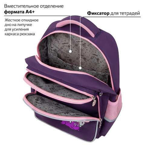 Рюкзак ЮНЛАНДИЯ COMPLETE, с пеналом в комплекте, эрго-спинка, "Cat pile", 42х29х14 см, 272056 - фото 17