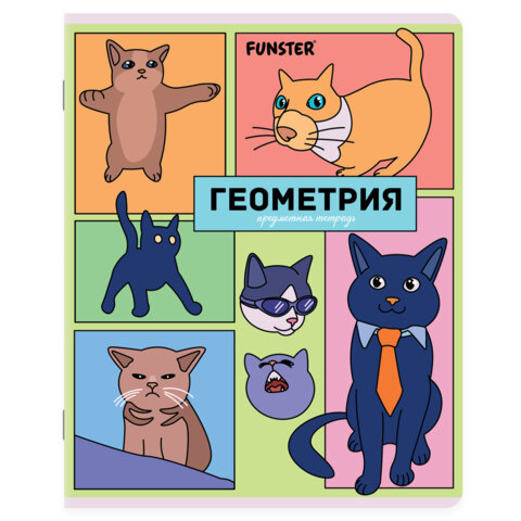 Тетради предметные, КОМПЛЕКТ 12 ПРЕДМЕТОВ, 48 л., TWIN-лак, FUNSTER (ФАНСТЕР), МЕМНЫЕ КОТЫ, 405604 - фото 5
