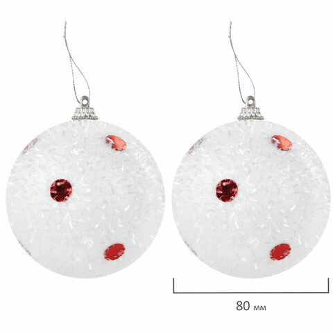 Шары ёлочные НАБОР 40 шт., 8 см/4 см, "Red&White", красные/белые, пластик, ЗОЛОТАЯ СКАЗКА, 592167 - фото 9