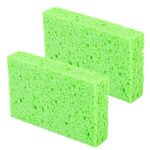 Губки для посуды 110х70х20 мм, ЦЕЛЛЮЛОЗНЫЕ, КОМПЛЕКТ 2 штуки, зеленые, LAIMA, 700257 - фото 5