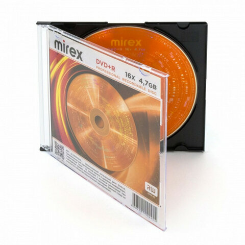 Диск DVD+R (плюс) MIREX, 4,7 ГБ, 16x, Slim Case, 1 штука, UL130013A1S - фото 3