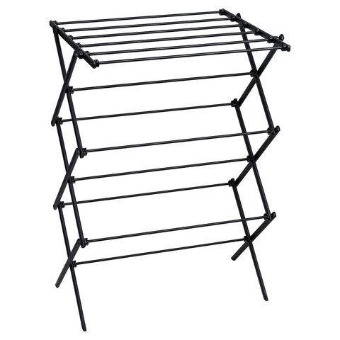 Сушилка напольная МИНИ для белья раскладная, 6 уровней, 10 метров, LAIMA HOME LADDER BLACK, 700473 - фото 1