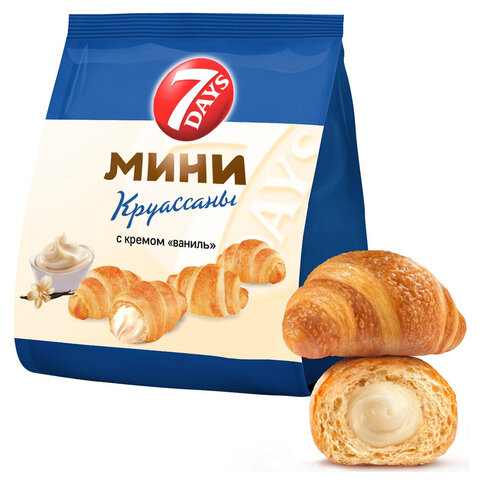 Круассаны мини 7DAYS крем "Ваниль", 265 г, V2842 - фото 1