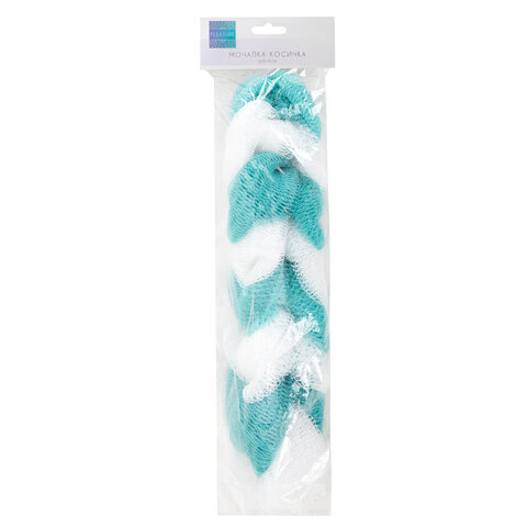 Мочалка для тела КОСИЧКА, нейлоновая, 70 г (27х5,5х5,5 см), ассорти, PLEASURE, 1135 - фото 6