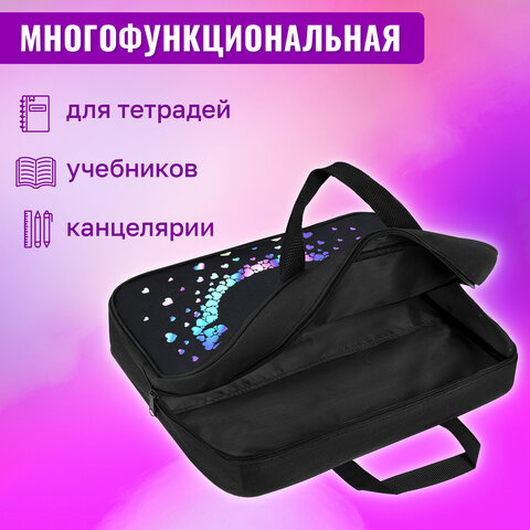 Папка на молнии с ручками BRAUBERG А4, 1 отделение, полиэстер, 80 мм, "Pretty face", 273307 - фото 13