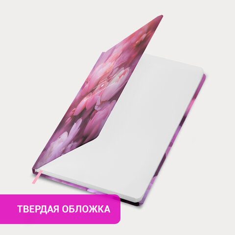 Ежедневник недатированный с резинкой А5 145х203 мм, BRAUBERG, твердый, 128 л., "Peony", 116290 - фото 13