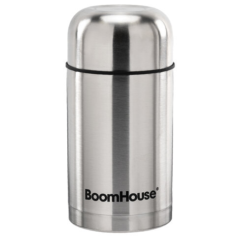 Термос 0,8 л для еды/напитков с широким горлом, BOOMHOUSE (БУМХАУС) WIDE, нержавеющая сталь SUS304, серебристый, 700319 - фото 2