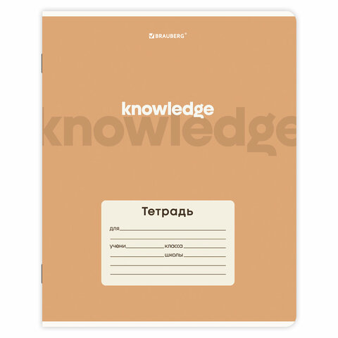 Тетрадь 24 л. BRAUBERG клетка, обложка картон, KNOWLEDGE, 107305 - фото 4