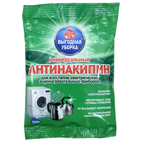 Антинакипин для стиральных машин 100 г, ВЫГОДНАЯ УБОРКА, РЕНЕССАНС КОСМЕТИК, МИНПРОМТОРГ, 3274 - фото 1