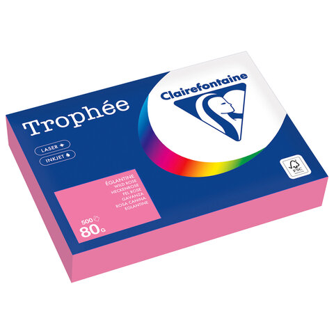 Бумага цветная CLAIREFONTAINE, А4, 80 г/м2, 500 л., пастель, розовый, Франция, 1997PC - фото 1