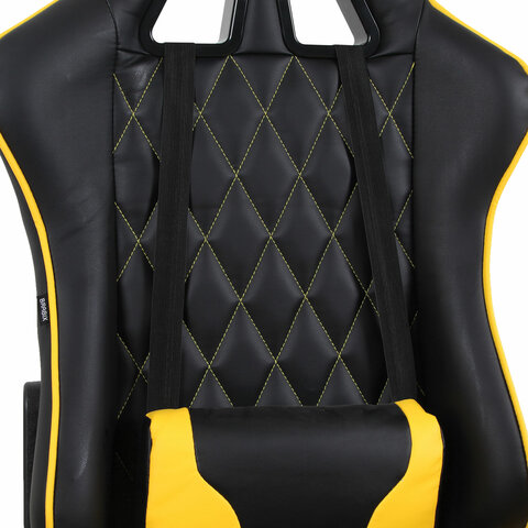 Кресло компьютерное BRABIX "GT Master GM-110", две подушки, экокожа, черное/желтое, 531927 - фото 9
