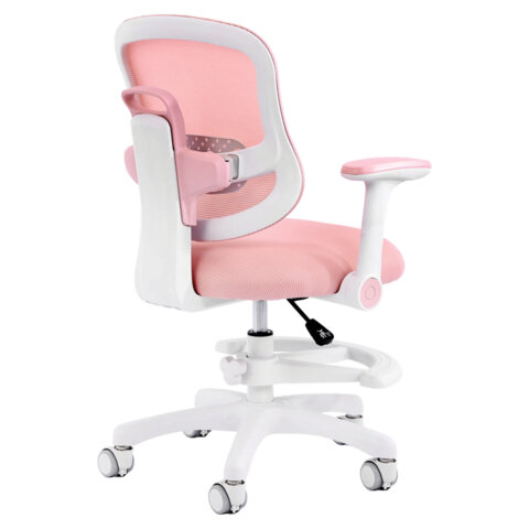 Кресло детское с подставкой для ног BRABIX KIDS "MG-215", сетка/ткань TW, розовое, 533311 - фото 4