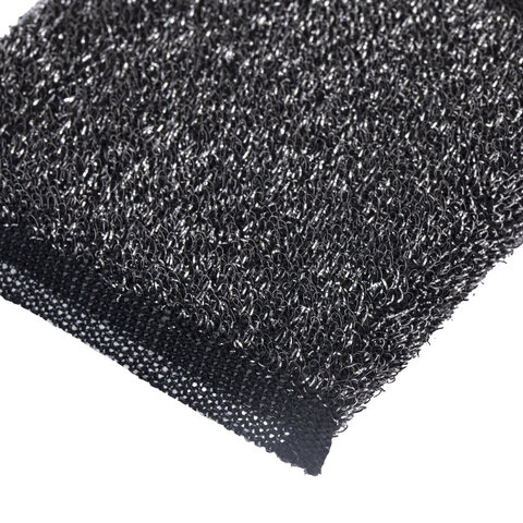 Губка-скрабер 11х10х1,5 см, поролон + металлическая оплетка КОМПЛЕКТ 2 штуки, посуда, уборка, LAIMA, 700058 - фото 6