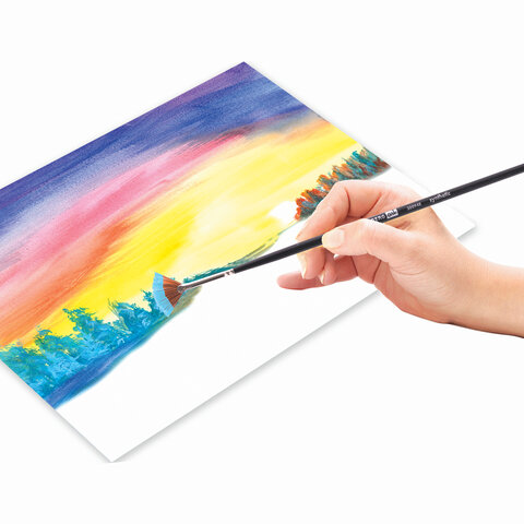 Кисть художественная профессиональная BRAUBERG ART CLASSIC, синтетика, мягкая, веерная, № 2, длинная ручка, 200948 - фото 6