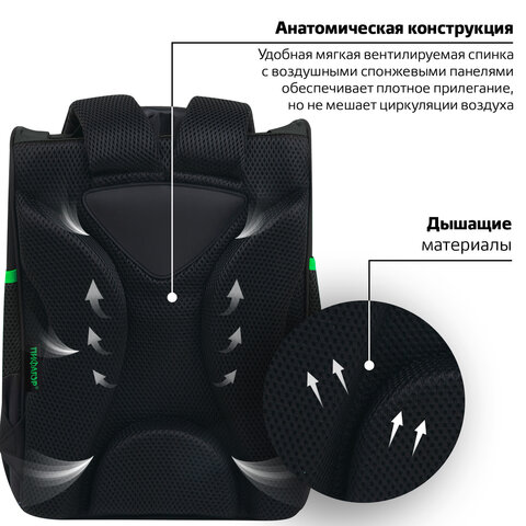 Ранец ПИФАГОР BASIC, 1 отделение, 3 кармана, эргономичная спинка, "Sharp sword", 35х28х18 см, 273138 - фото 13