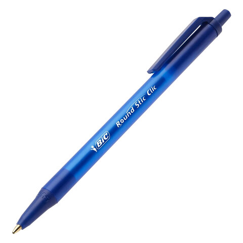 Ручки шариковые автоматические BIC "Round Stic Clic", НАБОР 3 шт., СИНИЕ, линия письма 0,32 мм, блистер, 926374 - фото 2