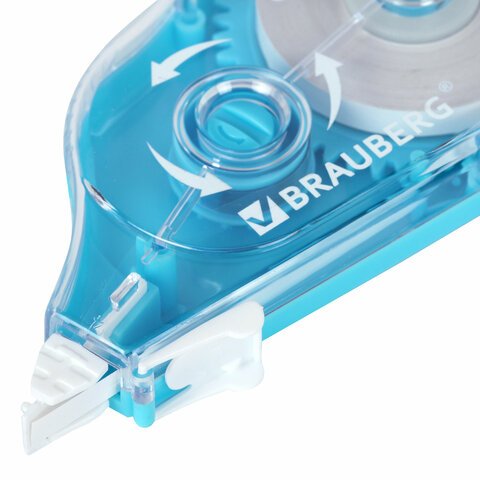 Корректирующая лента BRAUBERG MAXI PLUS, 5 мм х 25 м, механизм перемотки, корпус голубой, блистер, 272500 - фото 6