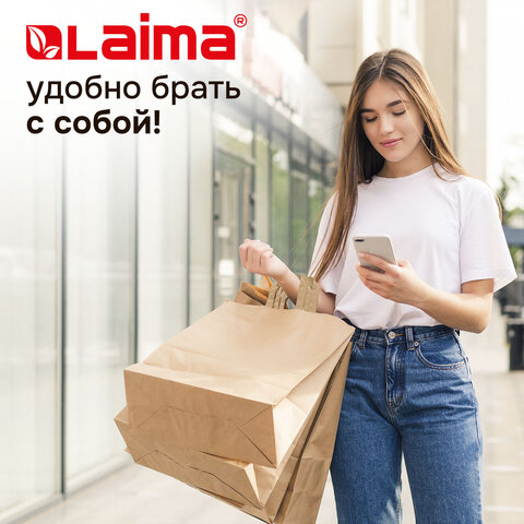 Крафт-пакет бумажный 24х14х29 см, КОМПЛЕКТ 50 шт., плоские ручки, плотность 90 г/м2, LAIMA ECO CRAFT, 609687 - фото 13