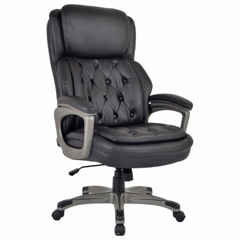 Кресло BRABIX PREMIUM "Regal EX-557", НАГРУЗКА до 150 кг, пружинный блок, экокожа, черный, 532945 - фото 1