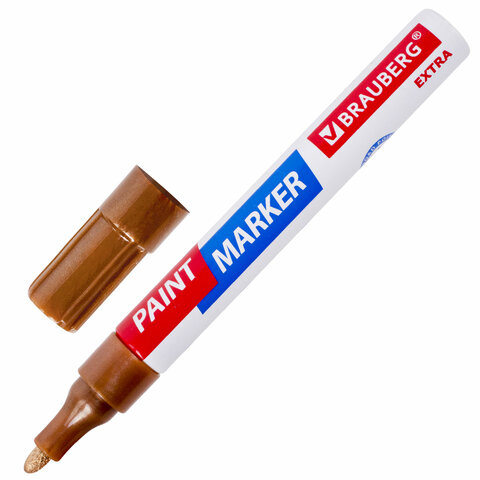 Маркер-краска лаковый EXTRA (paint marker) 4 мм, МЕДНЫЙ, УСИЛЕННАЯ НИТРО-ОСНОВА, BRAUBERG, 151988 - фото 1