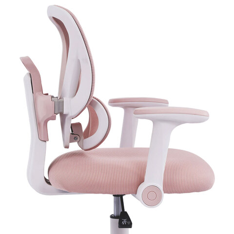 Кресло детское с подставкой для ног BRABIX KIDS "MG-220", сетка/ткань TW, розовое, 533314 - фото 11