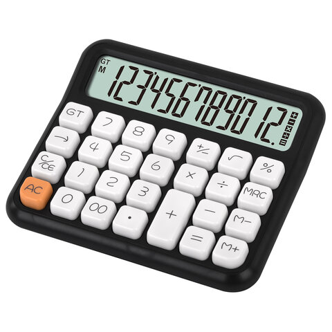 Калькулятор настольный BRAUBERG KW-1000-BK (152x132 мм), 3D-кнопки, 12 разрядов, черный, 272956 - фото 3