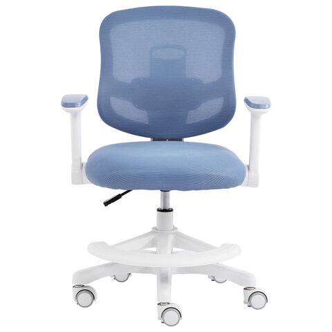 Кресло детское с подставкой для ног BRABIX KIDS "MG-215", сетка/ткань TW, голубое, 533312 - фото 6