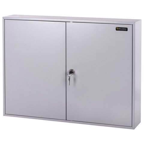 Шкафчик (Ключница) на 300 ключей BRAUBERG, 730х550х140 мм, с замком, +300 брелоков, серый, 290341 - фото 1