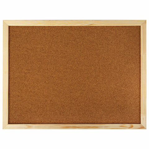 Доска пробковая для объявлений 45х60 см, деревянная рамка, ГАРАНТИЯ 10 лет, РОССИЯ, BRAUBERG, 236859 - фото 2