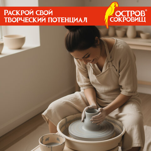 Глина для лепки голубая ОСТРОВ СОКРОВИЩ, 1 кг, порошковая, готовая, размачиваемая, 227139 - фото 14