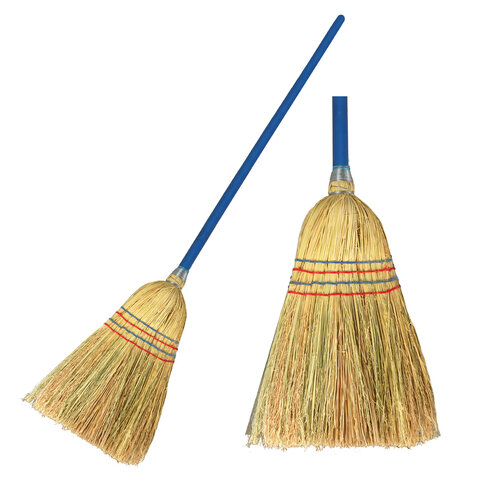 Веник-метла сорго LAIMA 1, натуральный, прошивной, с деревянным черенком 95 см, средний, 360х280 мм, 601336 - фото 2