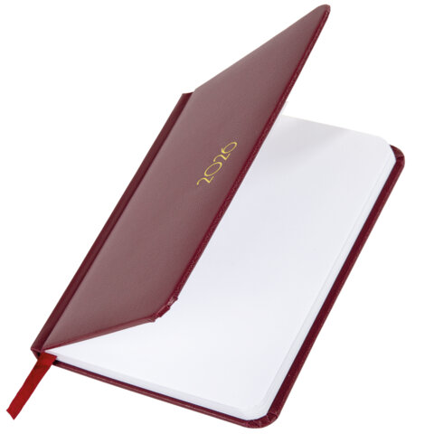 Еженедельник датированный 2026, МАЛЫЙ ФОРМАТ 95х155 мм, А6, BRAUBERG "Select", балакрон, бордо, 117194 - фото 3