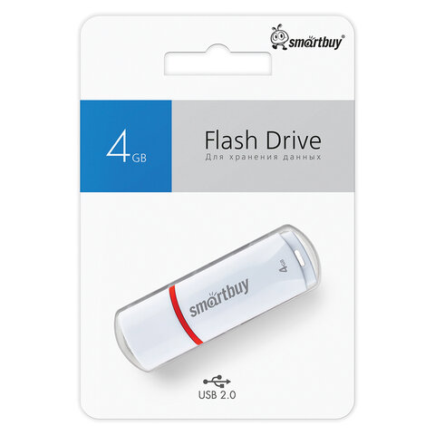 Флеш-диск 4 GB, SMARTBUY Crown, USB 2.0, белый, SB4GBCRW-W - фото 7