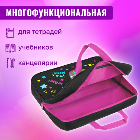 Папка на молнии с ручками BRAUBERG А4, 1 отделение, полиэстер, 80 мм, "Pop style", 271480 - фото 13