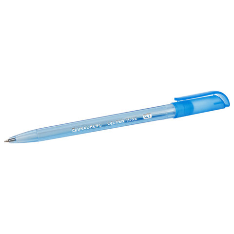 Ручка шариковая масляная BRAUBERG "OIL PEN TONE", СИНЯЯ, корпус тонированный, пишущий узел 0,7 мм, линия 0,35 мм, 142710 - фото 6