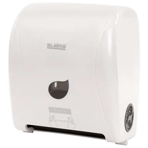 Диспенсер для полотенец в рулонах LAIMA PROFESSIONAL ECO (Система H1), механический, белый, ABS-пластик, 606550 - фото 1