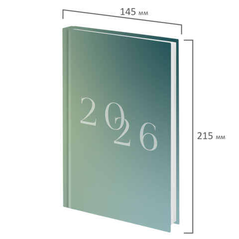 Ежедневник датированный 2026 145х215 мм, А5, STAFF, ламинированная обложка, "2026", 117323 - фото 2