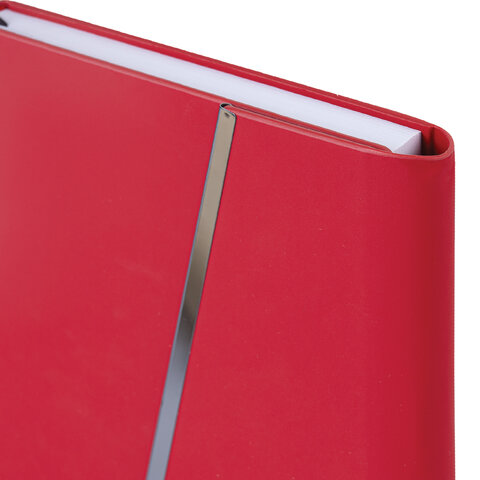 Ежедневник недатированный А5 145х213 мм BRAUBERG "Vogue", под кожу, магнитный клапан, 160 л., красный, 116225 - фото 4