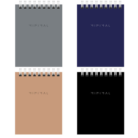 Блокнот МАЛЫЙ ФОРМАТ А7 75х105 мм, 40 л., гребень, картон, клетка, BRAUBERG "Minimal Classic", 116430 - фото 1