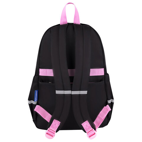 Рюкзак BRAUBERG PASTEL с термонашивками в комплекте, "Black kitty", черный, 40х29х14 см, 273128 - фото 4