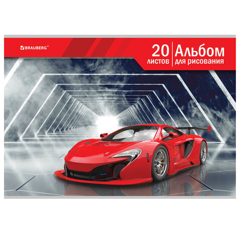 Альбом для рисования А4 20 л., скоба, обложка картон, BRAUBERG, 202х285 мм, "Автомир" (2 вида), 105604 - фото 2