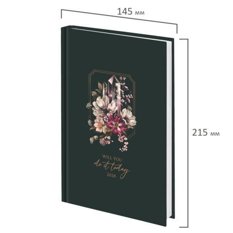 Ежедневник датированный 2026 145х215 мм, А5, STAFF, ламинированная обложка, "Crystal", 117331 - фото 2