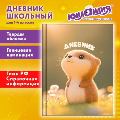 Дневник 1-4 класс 48 л., твердый, ЮНЛАНДИЯ, глянцевая ламинация, с подсказом, "Хомячок", 107579 - фото 20