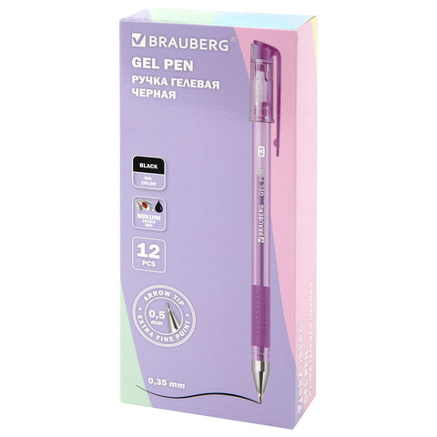 Ручка гелевая с грипом "PASTEL", BRAUBERG, ЧЕРНАЯ, стандартный узел 0,5 мм, линия письма 0,35 мм, 273254 - фото 12