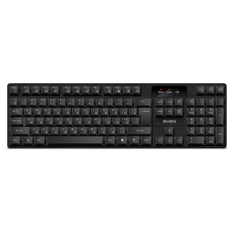 Клавиатура беспроводная SVEN KB-C2300W, USB, 104 клавиши, 2,4 GHz, черная, SV-021474 - фото 1