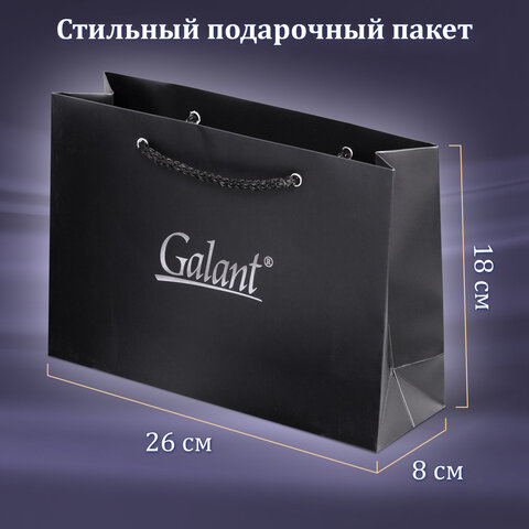 Ручка шариковая GALANT "Marburg", корпус серебристый, ежедневник недатированный А5 черный, пакет, 880905 - фото 8