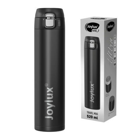 Термокружка 520 мл JOYLUX (ДЖОЙЛЮКС) ULTRA BLACK, нержавеющая сталь SUS304, черный матовый, 700277 - фото 1