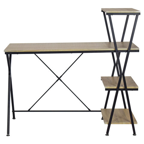 Стол на металлокаркасе BRABIX "LOFT CD-004", 1200х535х1110 мм, 3 полки, цвет дуб натуральный, 641220 - фото 3