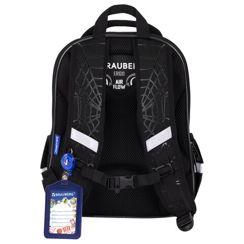 Ранец BRAUBERG QUADRO, 3 отделения, с брелком, Fire spider, 37х28х18 см, 273106 - фото 4